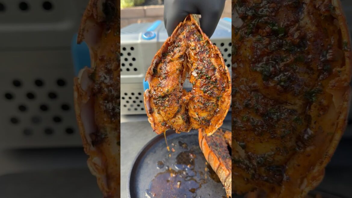 Grilled Cajun honey lobster tails