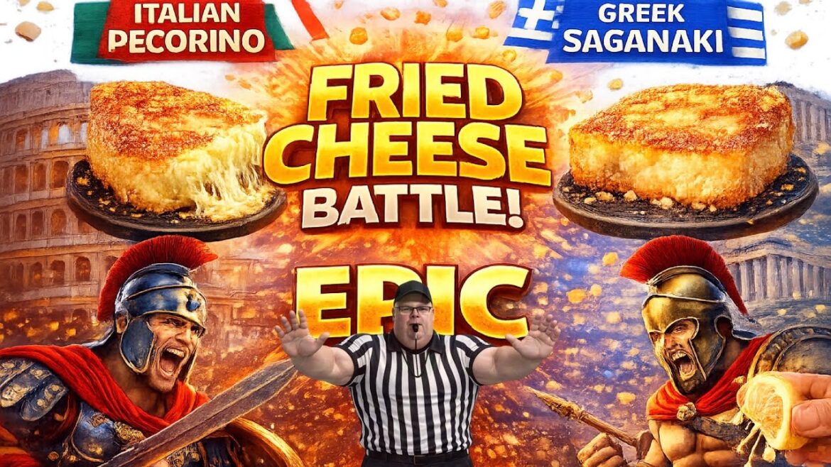 Fried Cheese Battle Greece VS Italy/Saganaki vs Pecorino Challenge Fried Cheese Battle Greece VS Italy/Saganaki vs Pecorino Challenge