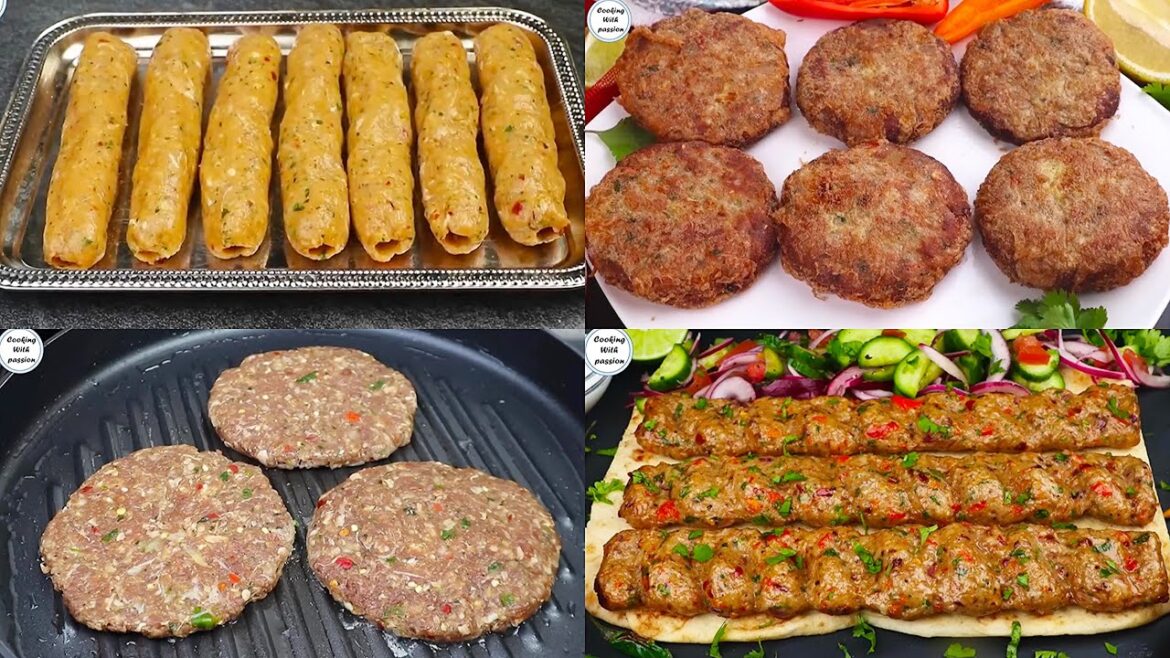 Chicken Seekh Kabab, New Turkish Kebab, Beef Cheese Patty Kebab, Aloo Chicken Kebab/ Cutlets, Adana