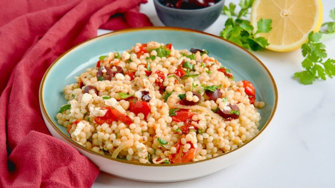Pearl Couscous Salad With Roasted Tomatoes And Olives