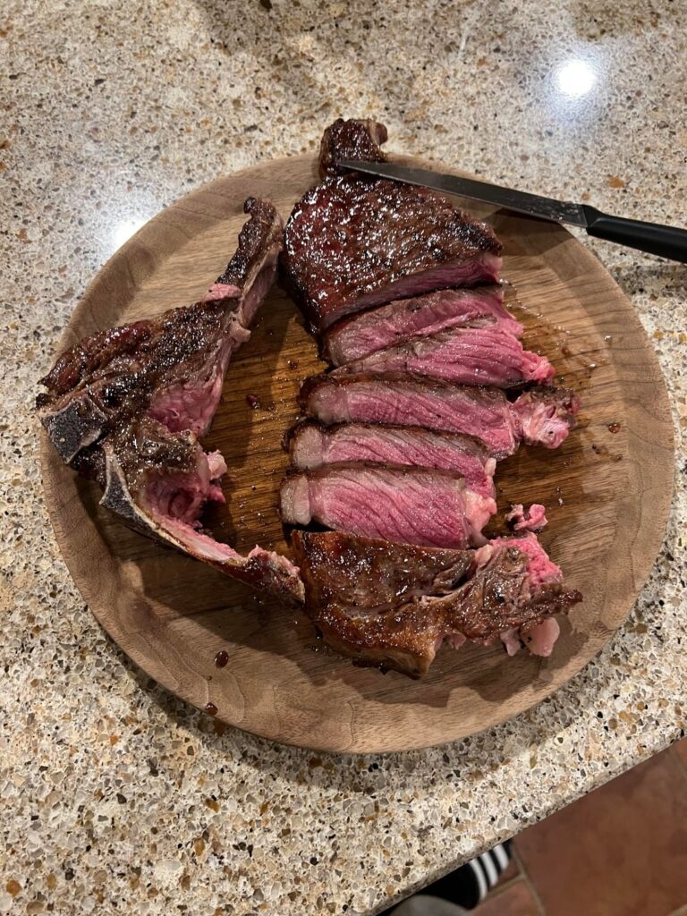 Snowy night reverse sear