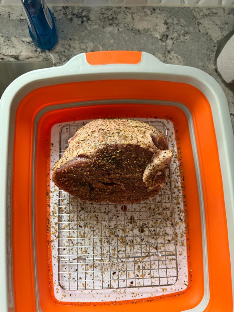 Lamb shoulder on the kettle
