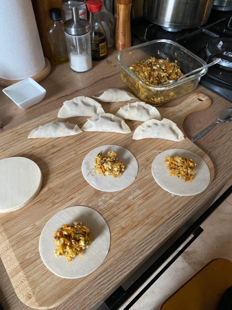 Gyoza dumplings with tofu and lot of mushrooms ^^