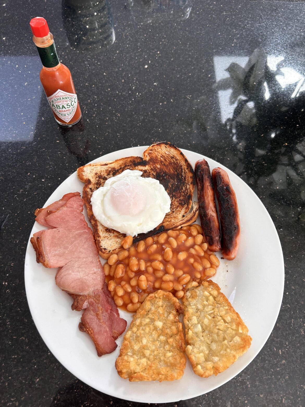 Basic brekkie, what’s the thoughts on Tabasco with a breakfast? (Bread fried in bacon fat) and poached instead of fried egg