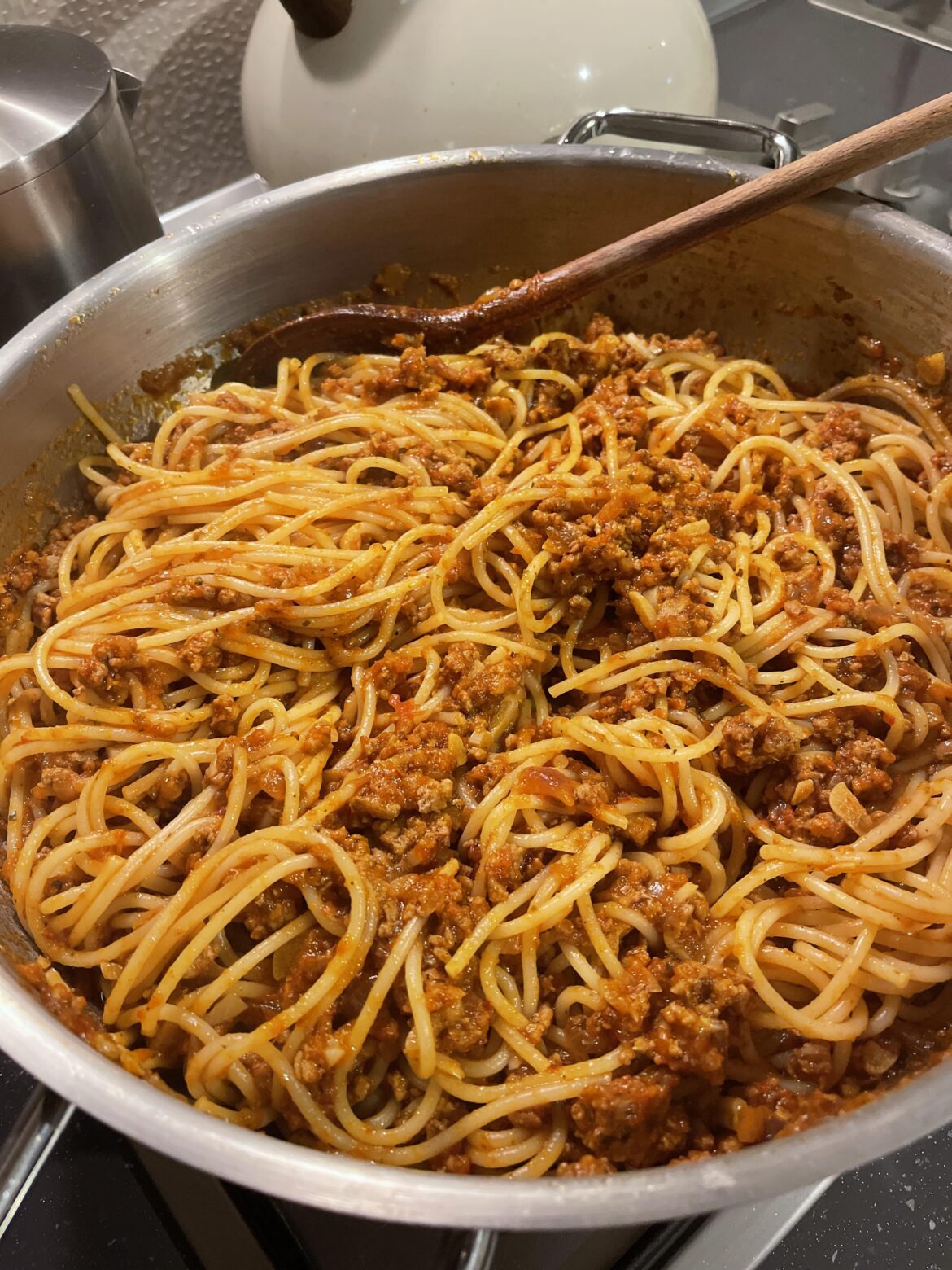 Spaghetti with meat ragù [Homemade]