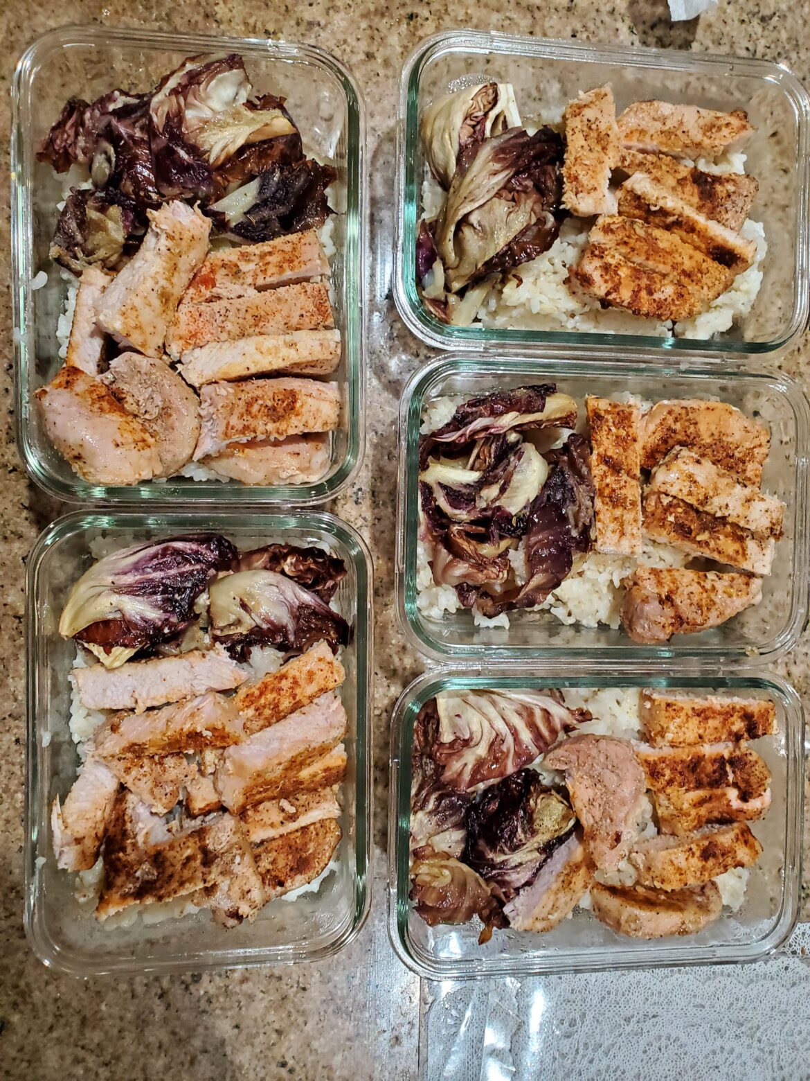 New Lunch Recipe: Roasted Radicchio & Spiced Pork Chops Rice Bowls