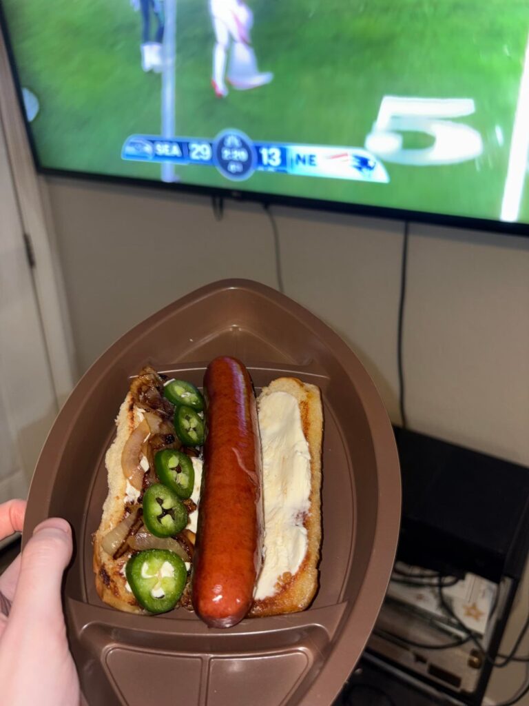 Congrats to the Seattle Seahawks (Seattle dog for Super Bowl themed menu)