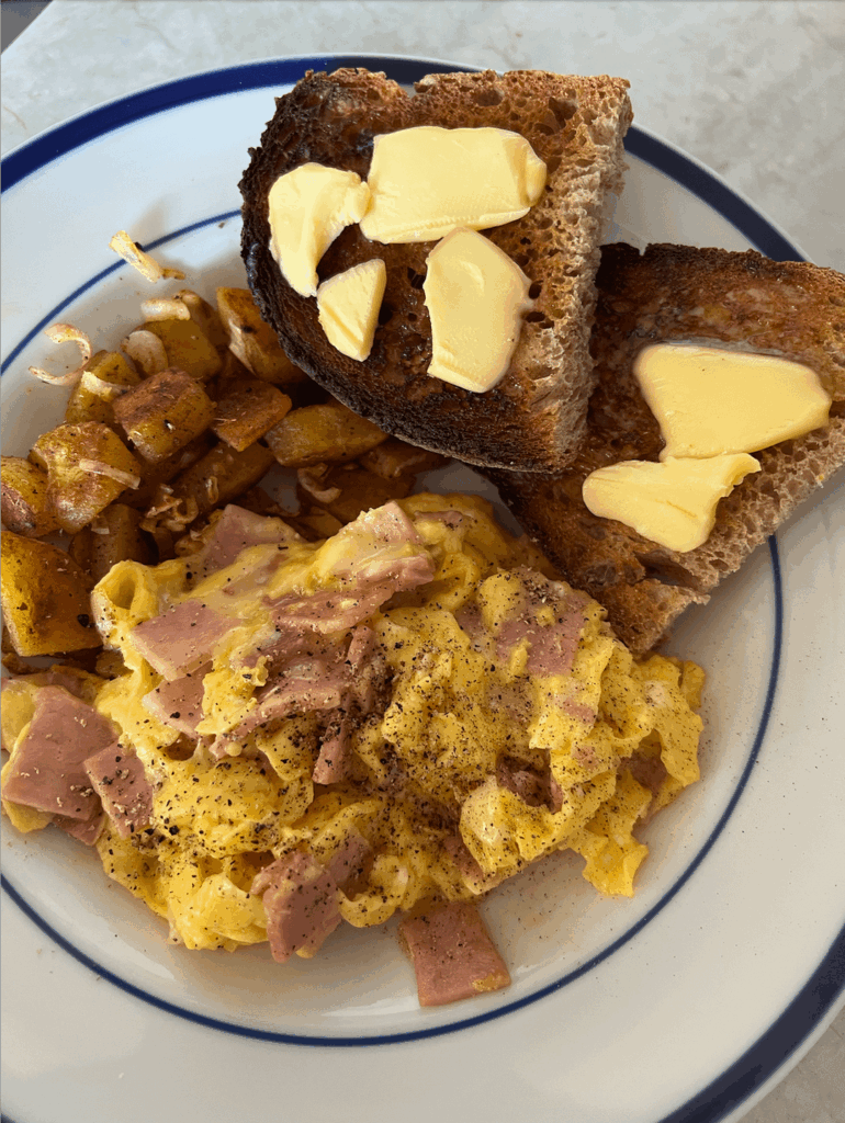 A delicious disaster. When it looks like there is too much butter on your toast... maybe you try to smear it with a fork.