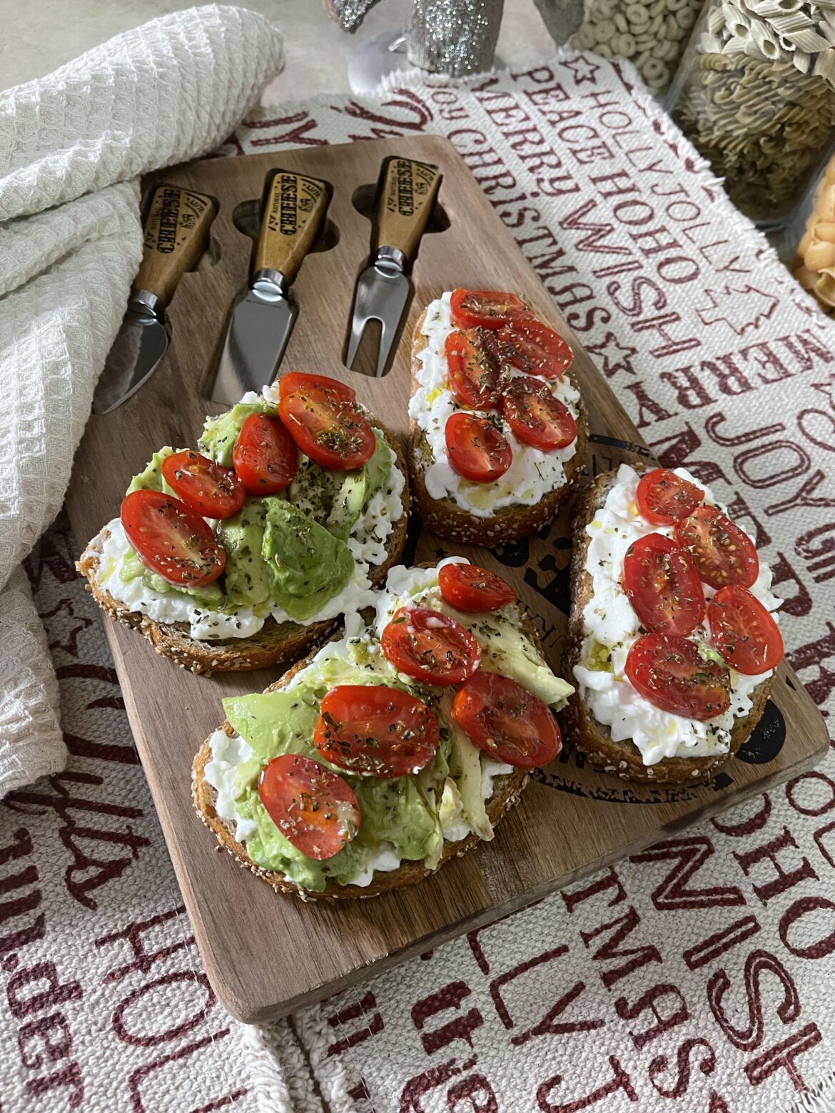 Fresh Ricotta & Avocado Toast with Cherry Tomatoes and Olive Oil [Homemade]