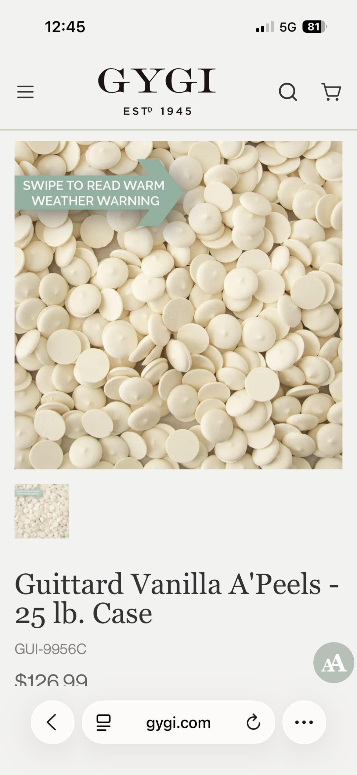 Guittard Vanilla A ‘Peels