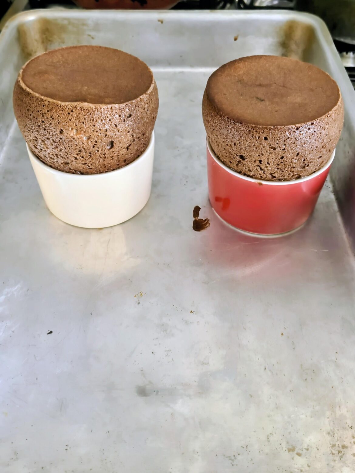 [Homemade] My first attempt at making chocolate souffles