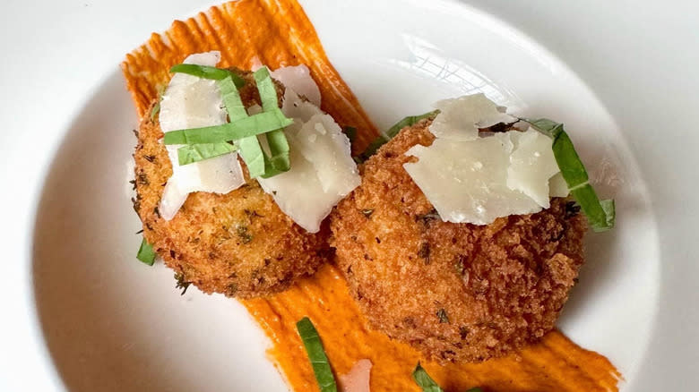 A plate of arancini at Ristorante Massimo in Portsmouth