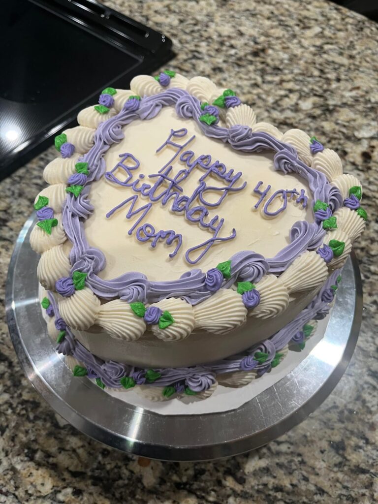 Cake I made for my Mom 🤍💜