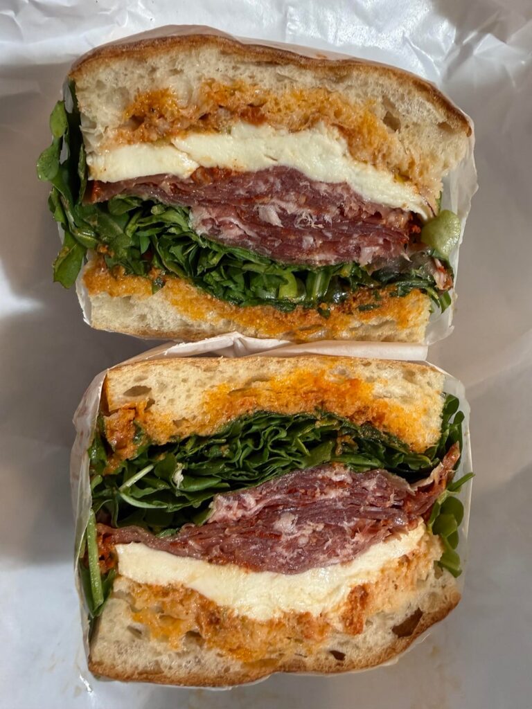 Hot Coppa and fresh mozzarella from OKS deli in Oakland CA