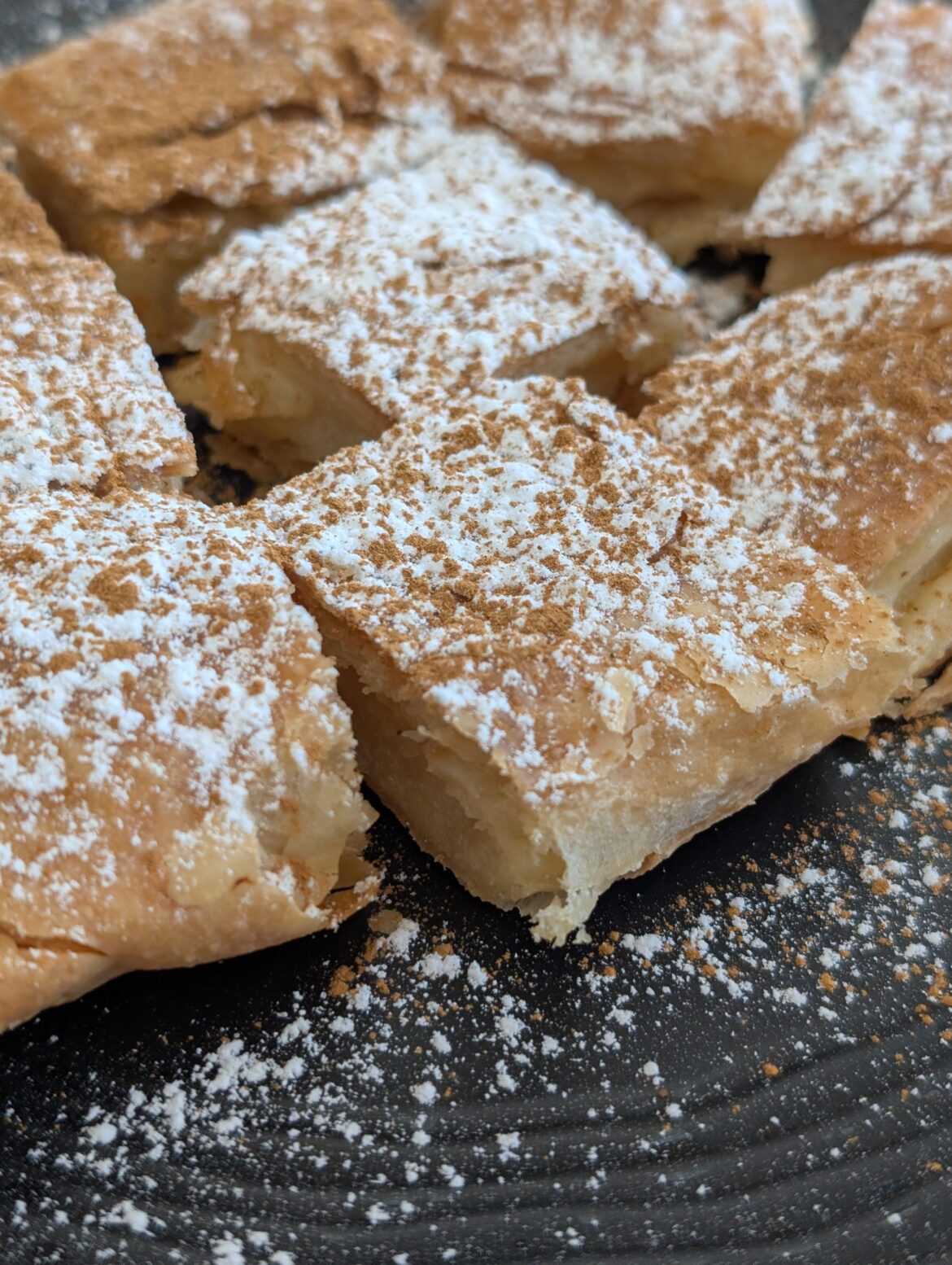 Golden, crispy bougatsa with vanilla cream — a Northern Greek breakfast classic