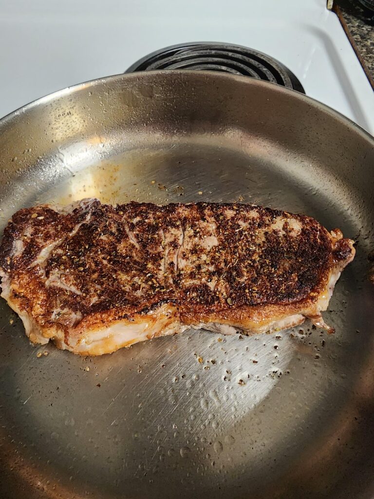 NY Strip with black pepper gravy