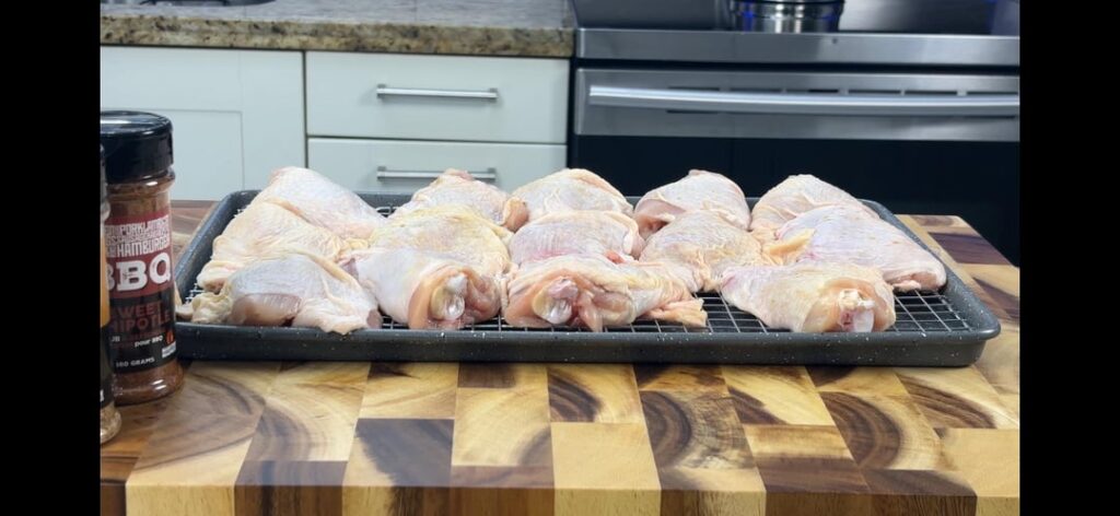 Smoked CRISPY chicken thighs