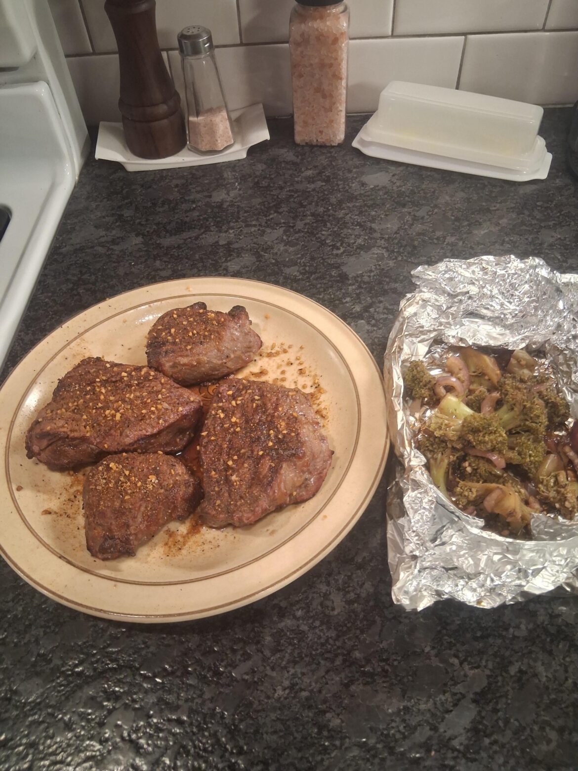 Sourdough guy here. Was a beautiful day on the oregon coast so i smoked some tritips and some broccoli and onion marinated in balsamic and soy sauce. 11/10. Marinated myself with rose city vodka.