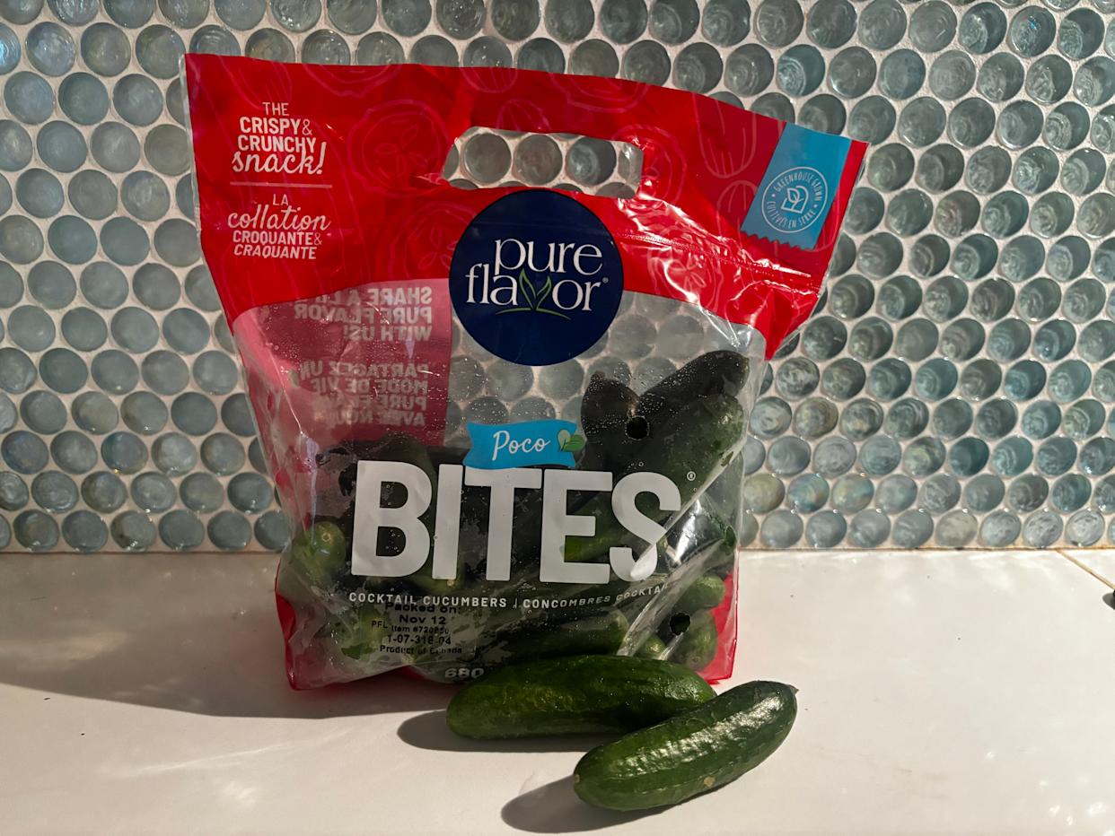 Small cucumbers in bag