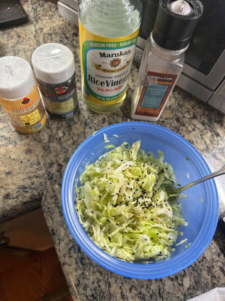 Tried to mirror my local Japanese restaurant's tsukemono (turned out lowcal and filling) w/recipe