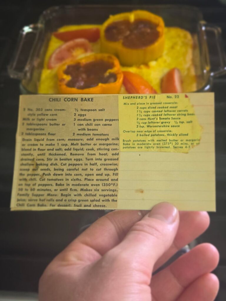 Today in the Old Recipe Box: Chili Corn Bake