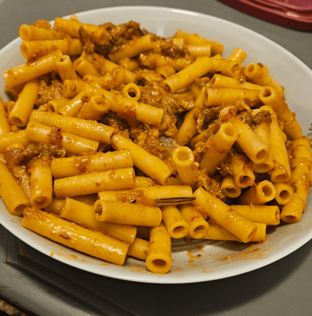 Ragu with ziti