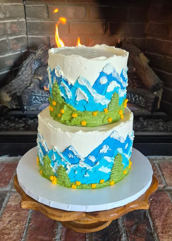 I made a mountain birthday cake!