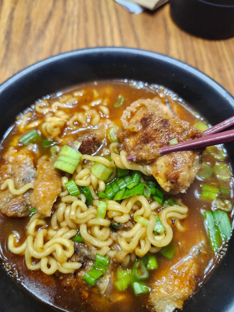 Pan-fried sardine spicy Ramen.