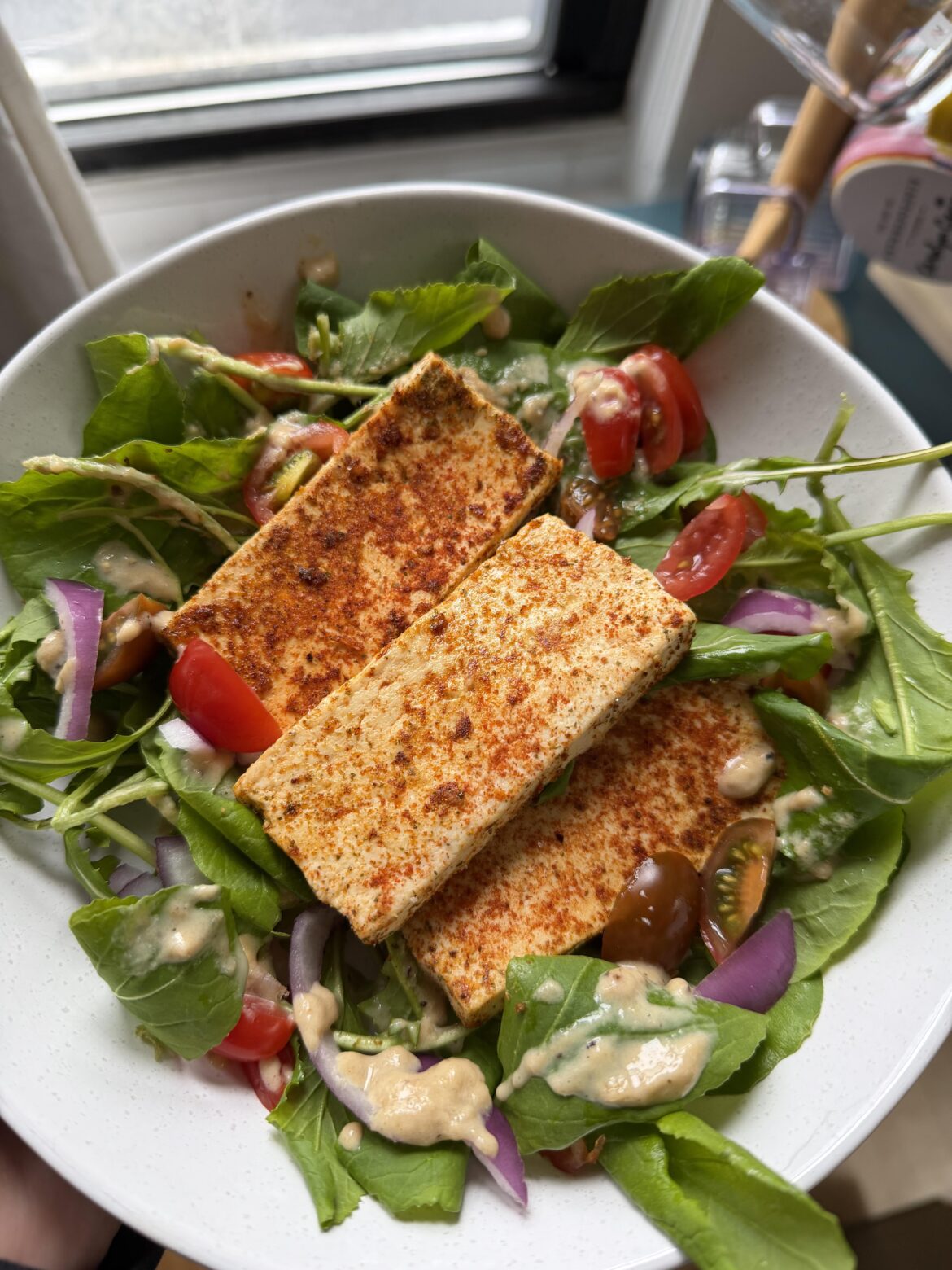 Smoky Tofu & Tahini Greens