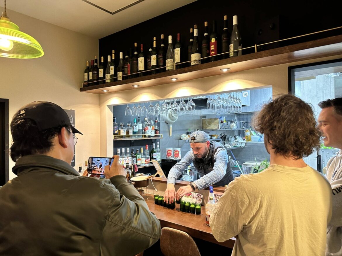 Games and gab at a French pub in western Tokyo