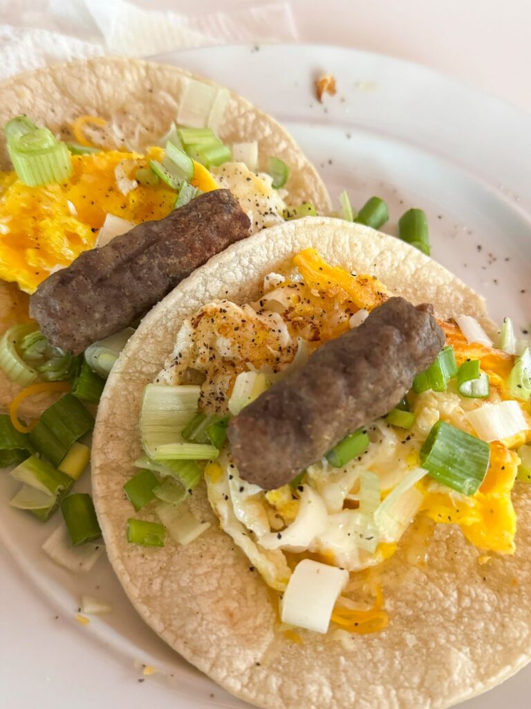 Sausage and green onion wraps