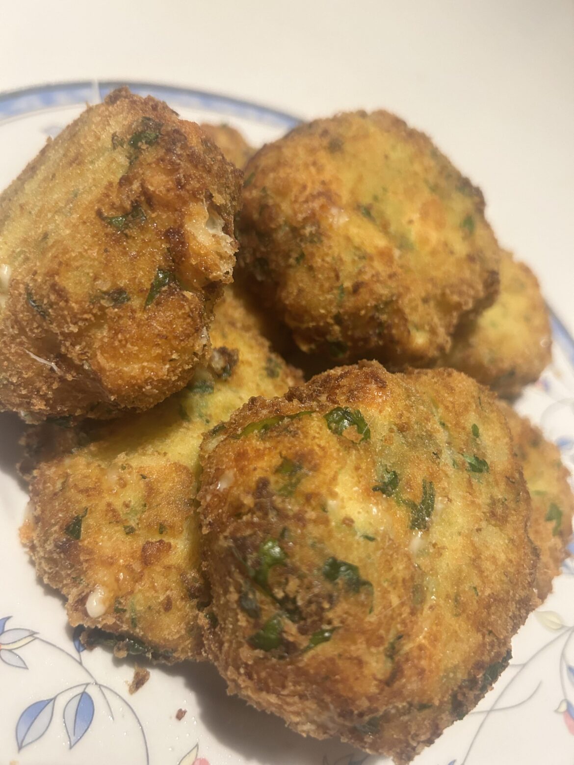 Potato, herb, and scamorza meatballs!