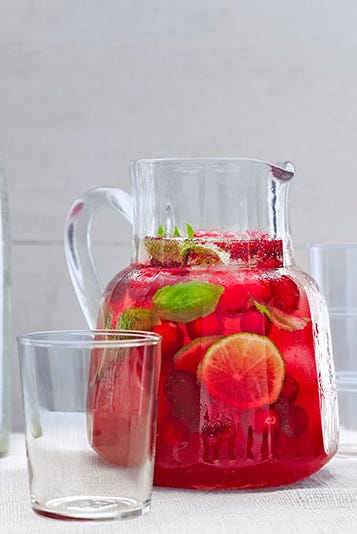 cranberry basil spritzer