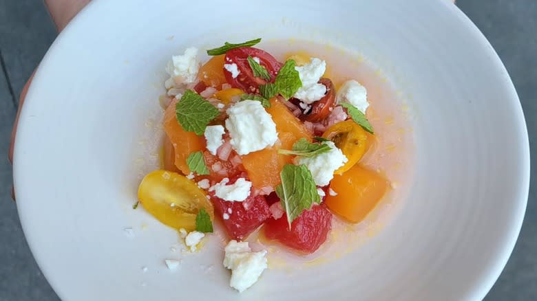 A plate of melon salad at Paladar 511 in New Orleans