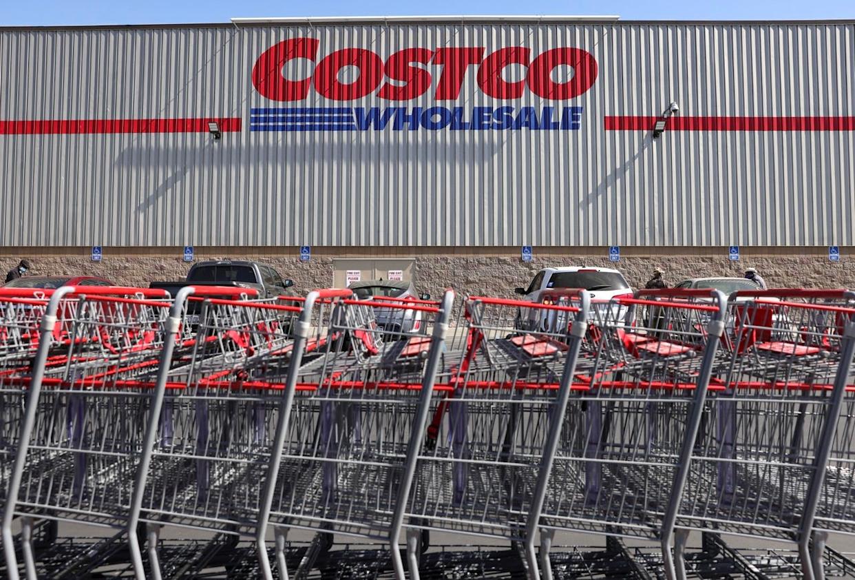 Carts outside a Costco.