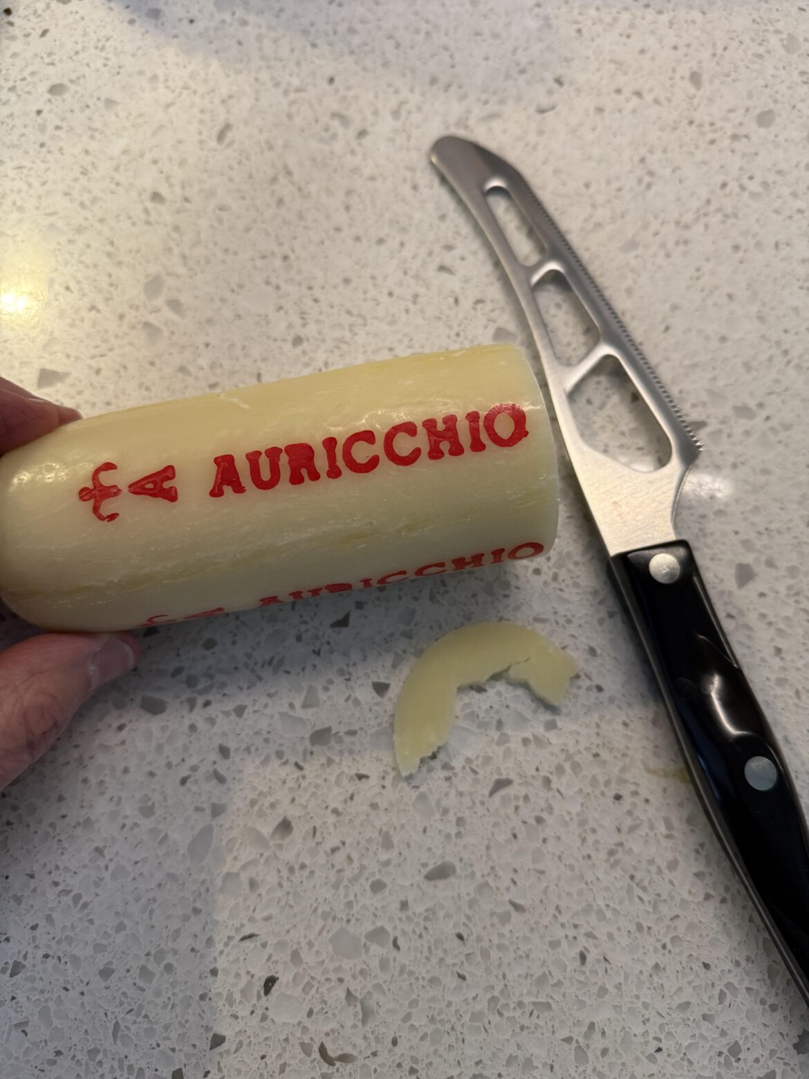 Ok, so there is this provolone, and there is supposed to be a wax layer. I can’t find it.