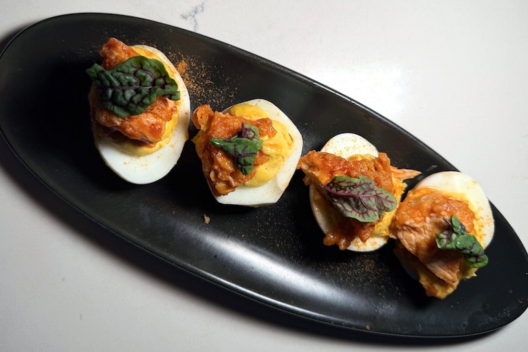 Mambo Chicken Deviled Eggs at BLK Swan.