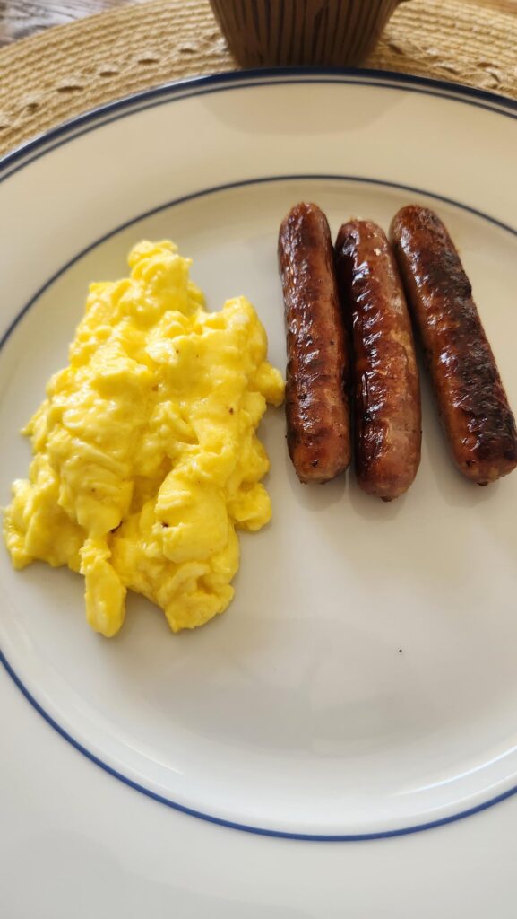 Sausage and scrambled egg