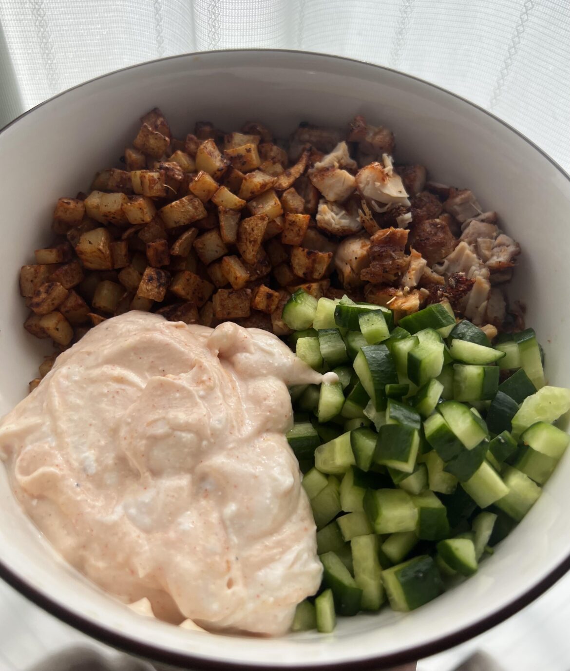 Greek yogurt chicken bowl