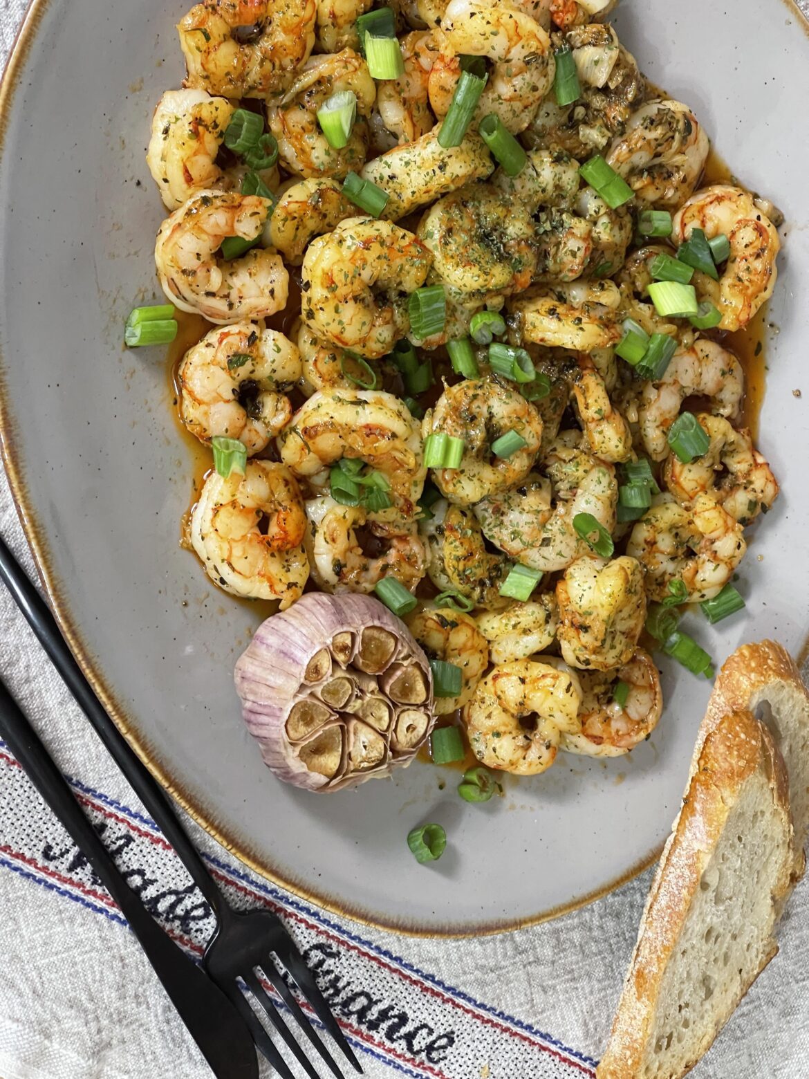Garlic Shrimp in Olive Oil with Fresh Herbs [OC]
