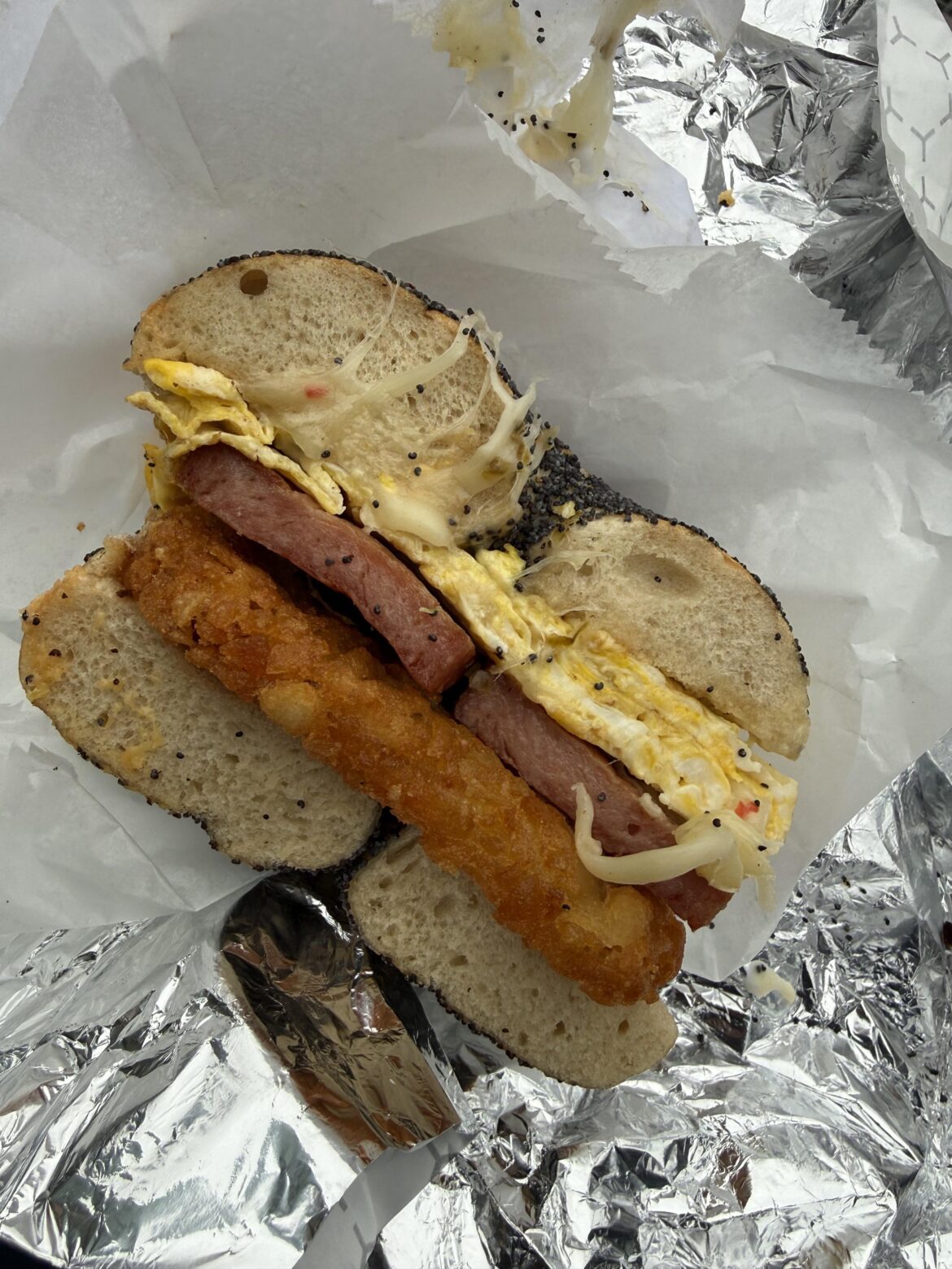 Putting the hash brown inside the breakfast sandwich is always the move
