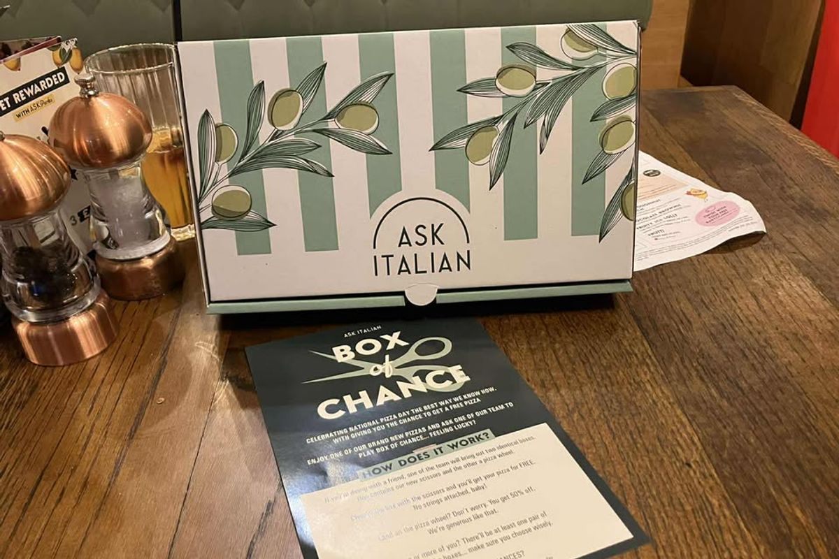 The Box of Chance game is in restaurants on Monday. 