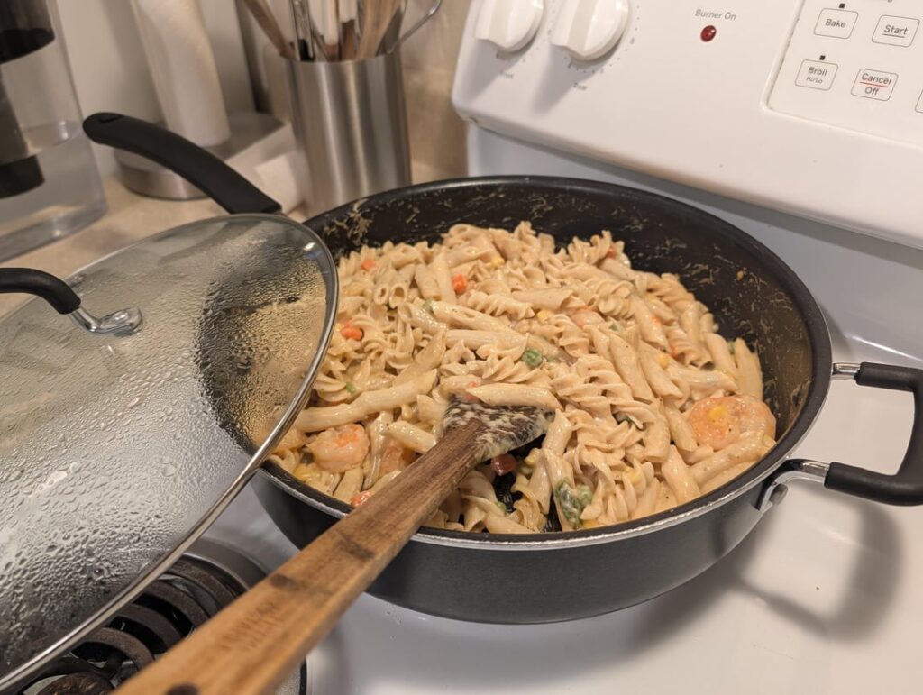 High fiber/protein pasta dish