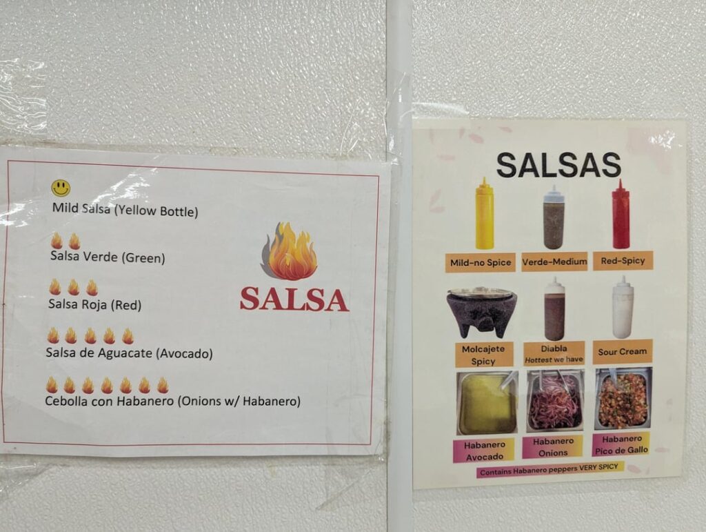 My first time seeing a salsa bar with such a detailed organization and labeling system 😂