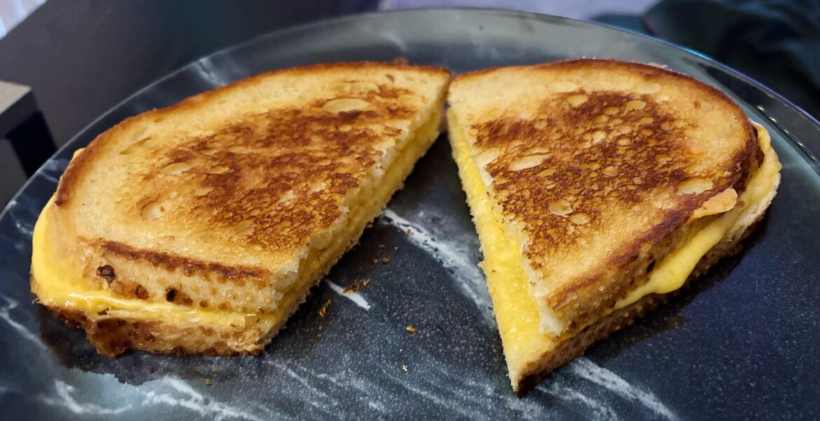Can’t go wrong with the basics — mild cheddar on sourdough