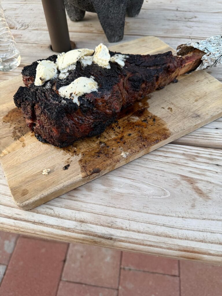 First bone in ribeye I’ve done and at this size. How could it be better. I was shooting for medium