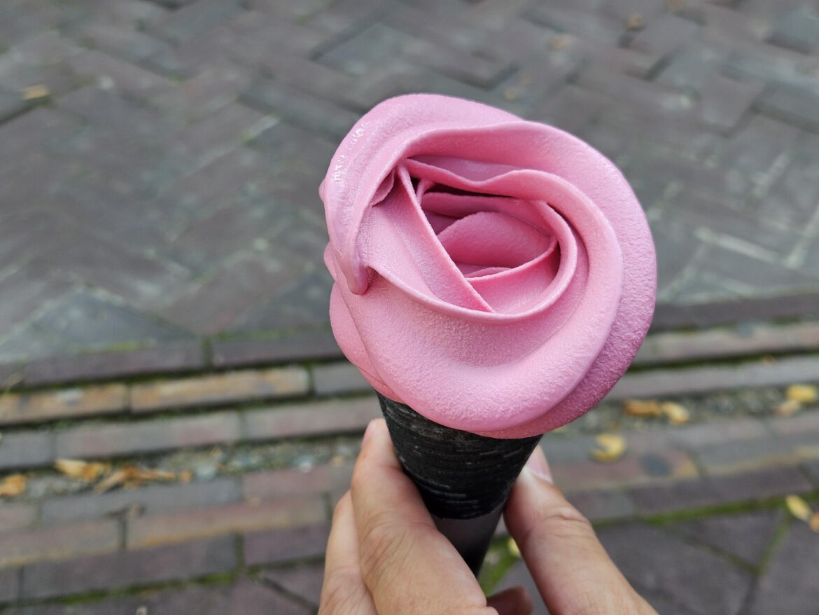 Stunning rose soft serve