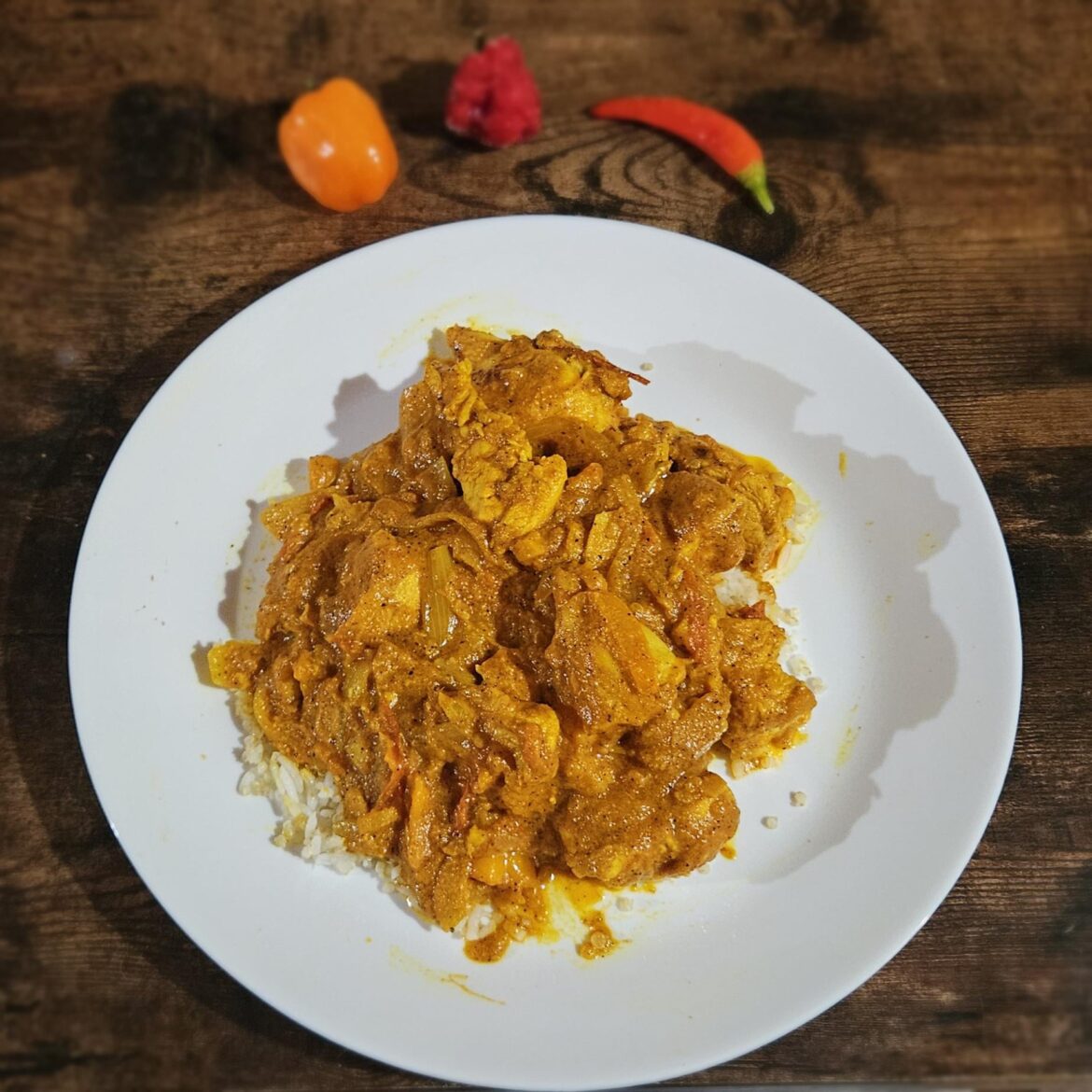 Phaal Curry with Habaneros and homegrown Thai Chili and Scorpion Pepper