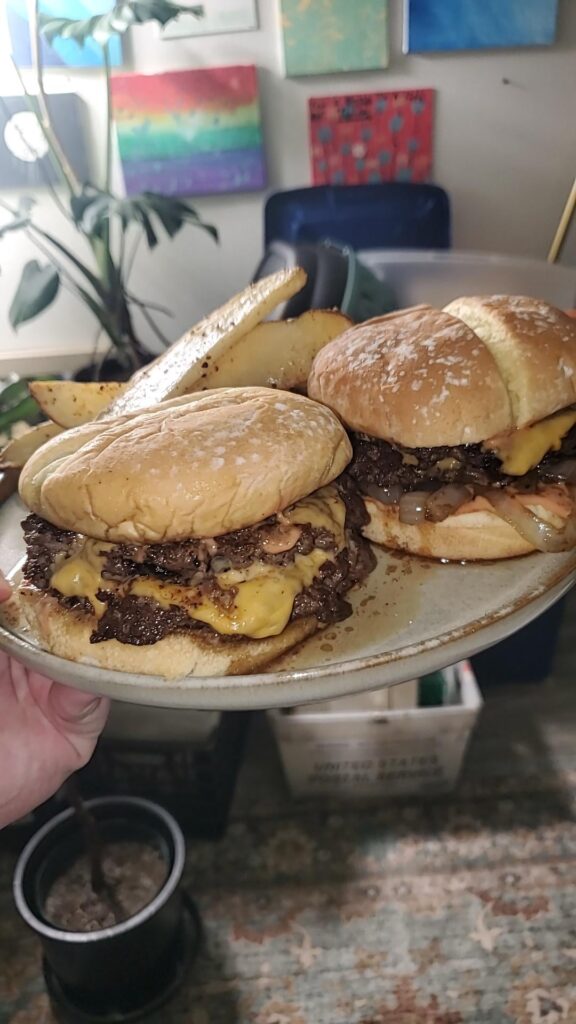 First time makin smashburgers on my new Cast Iron
