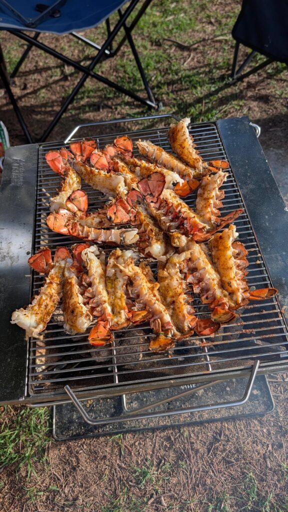 Lobster grill while camping Genius move or unnecessary flex?
